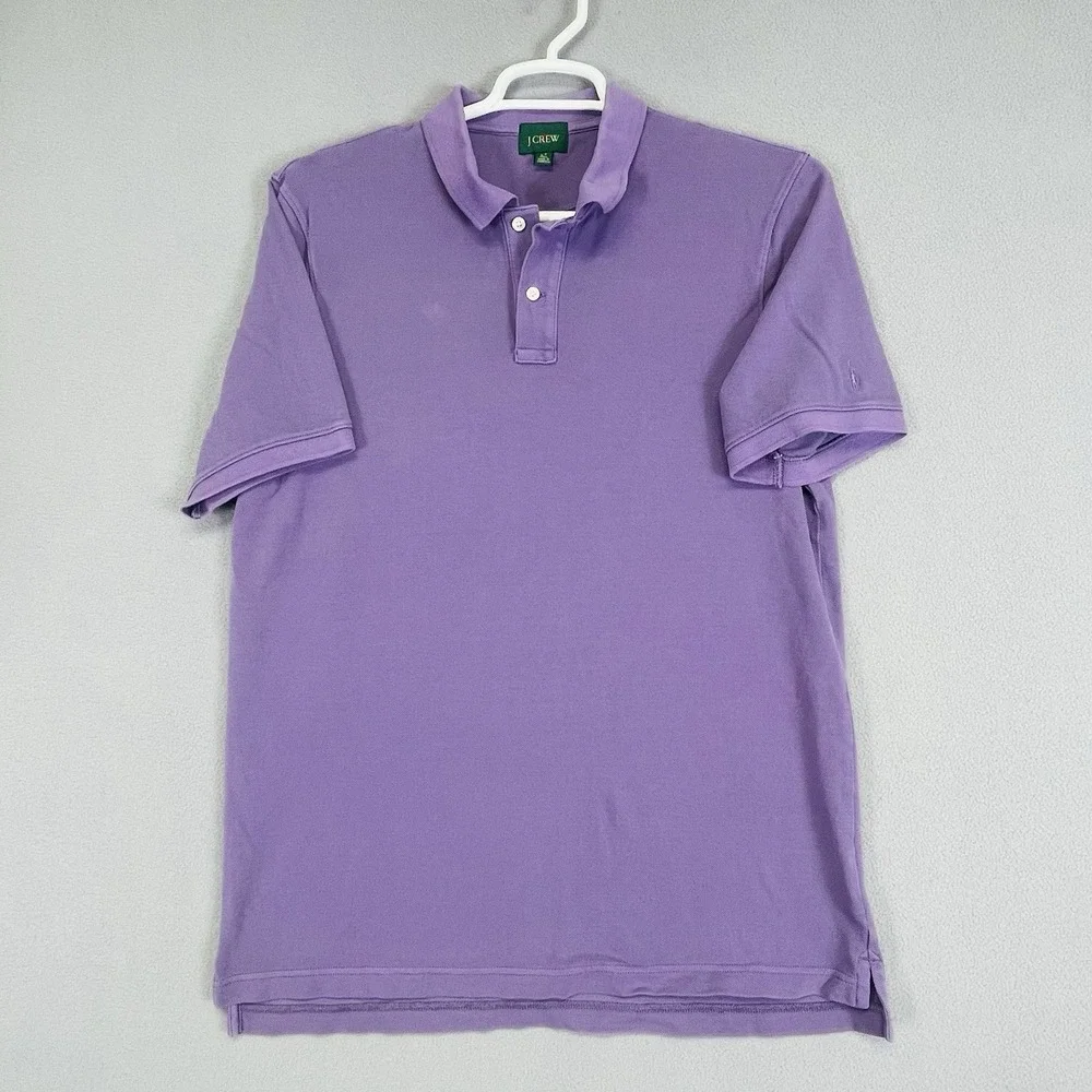 J Crew Oarsman Mens Classic Pique Polo Shirt Purple Large Tall BZ310